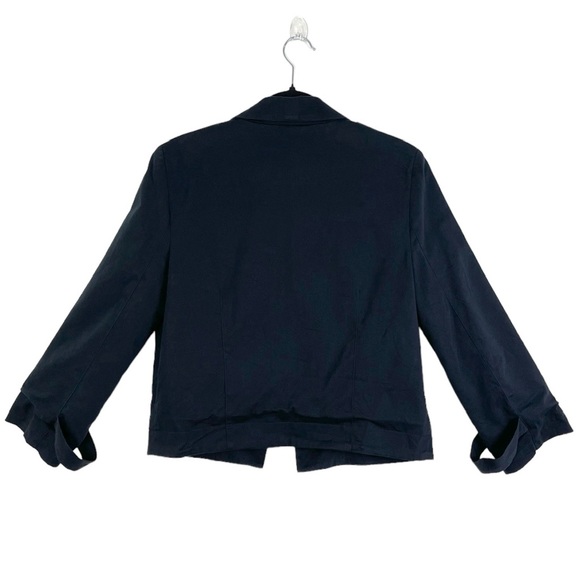 Kenneth Cole New York Cotton Blazer, Black Cropped Boxy Jacket, Size 8 - Picture 8 of 9